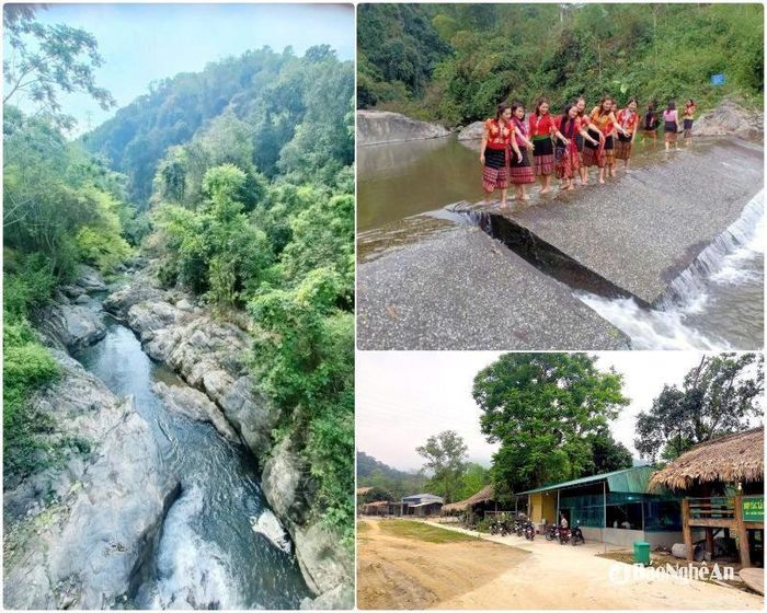 Khe suối tự nhiên và các dịch vụ du lịch tại Khe Cớ, bản Quang Phúc. Ảnh: HT