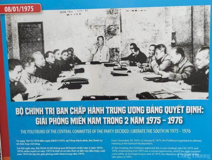 Ngày 8/1/1975, Bộ Chính trị Ban Chấp hành Trung ương Đảng họp bàn quyết định giải phóng miền Nam trong 2 năm 1975-1976.