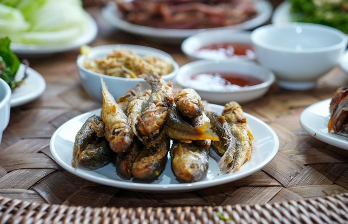 Đó là những món ăn đặc sắc như cá mát, canh rau rừng, xôi ngũ sắc, cơm lam... Ảnh: Đức Anh