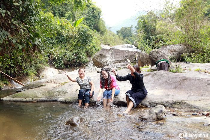 Tại Khe Cóc còn có nhiều hồ nước rộng và bằng phẳng để những du khách không ưa mạo hiểm có thể tắm mát. Ảnh: Đào Thọ