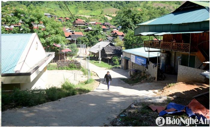 Một góc bản Tặng Phăn, xã biên giới Na Ngoi. Ảnh tư liệu Xuân Hoàng