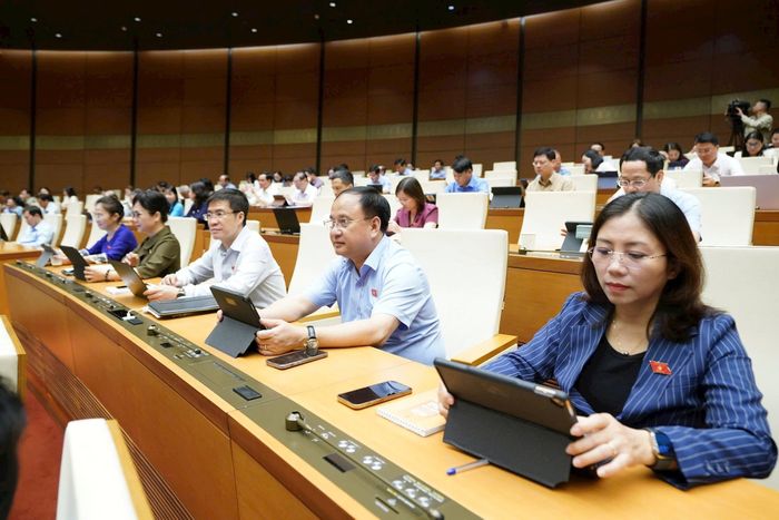 Các vị đại biểu Quốc hội tại Phiên họp.