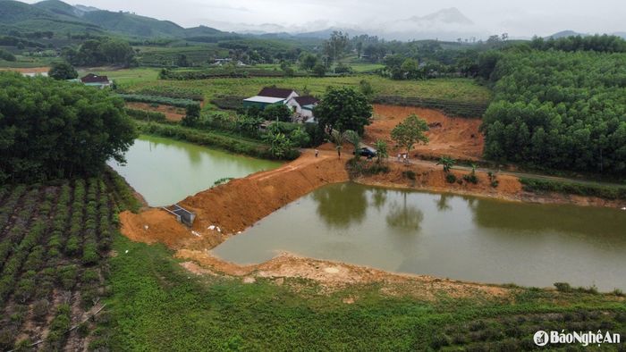 Thậm chí trong vùng lòng hồ Đảo Chè - Cầu Cau đã từng bị người dân đắp đập chia cắt. Ảnh: Thành Cường