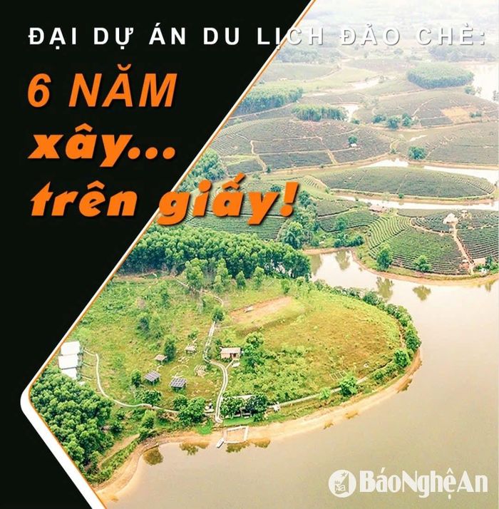 Bìa tuyến bài “Đại dự án du lịch Đảo Chè: 6 năm xây… trên giấy” trên Báo Nghệ An điện tử. Ảnh: Nhật Lân