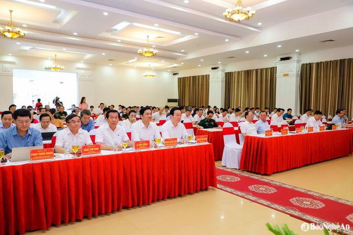 Toàn cảnh điểm cầu cấp tỉnh. Ảnh: Phạm Bằng