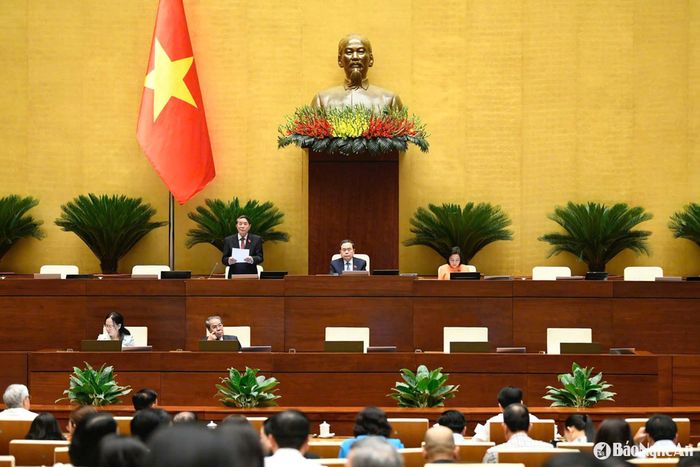 Quang cảnh phiên làm việc sáng 12/5 tại Hội trường Diên Hồng, Nhà Quốc hội. Ảnh: Nghĩa Đức