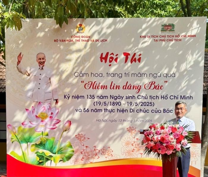 Ủy viên BCH Công đoàn Viên chức Việt Nam, Chủ tịch Công đoàn Bộ VHTTDL Quản Văn Hải phát biều khai mạc Hội thi