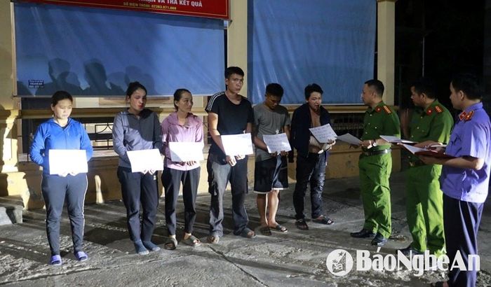 Các đối tượng trong vụ án bị Cơ quan Công an bắt giữ. Ảnh: Văn Hậu