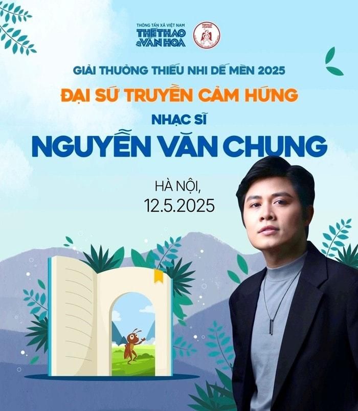 Nhạc sĩ Nguyễn Văn Chung trở thành Đại sứ Truyền cảm hứng của Giải thưởng Thiếu nhi Dế Mèn 2025. Ảnh: BTC