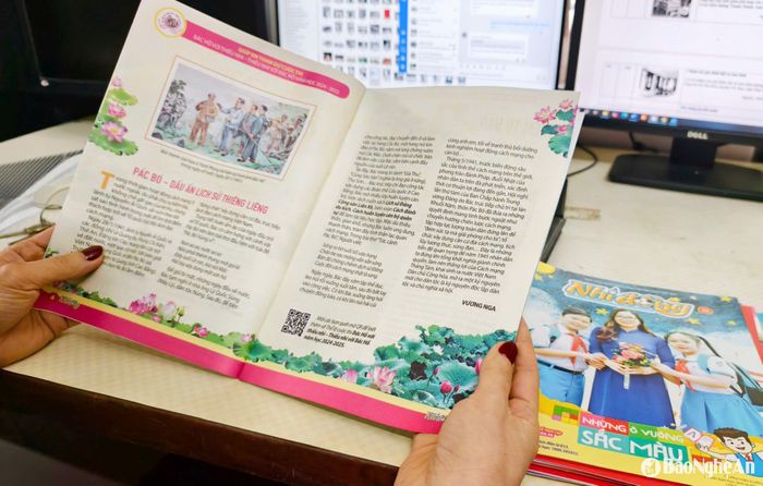 Thông qua những bài viết, chị Nga lan tỏa tình yêu bao la của Người đến thế hệ tương lai của đất nước. Ảnh: Diệp Thanh
