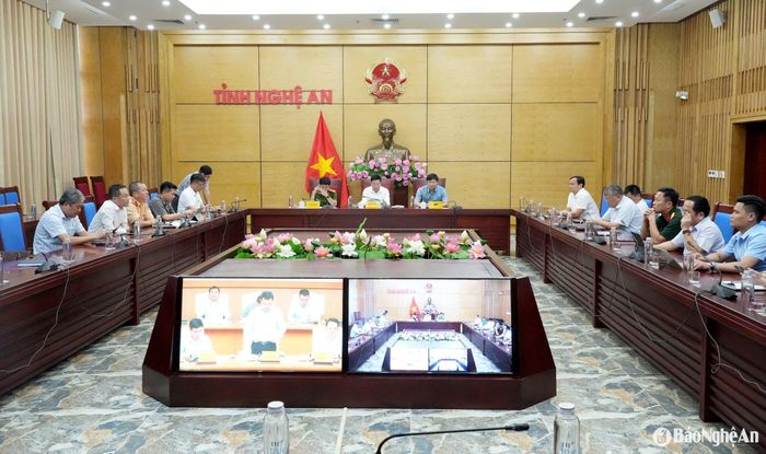Toàn cảnh điểm cầu tại Nghệ An. Ảnh: Tiến Đông