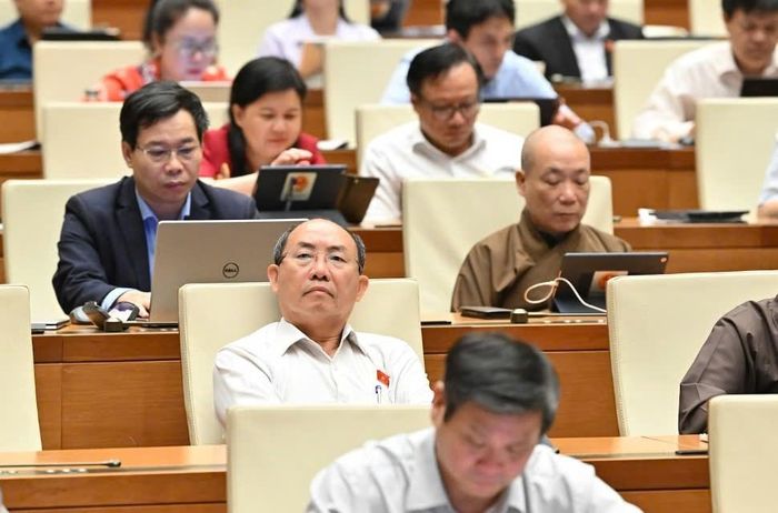 Các ĐBQH dự phiên họp.