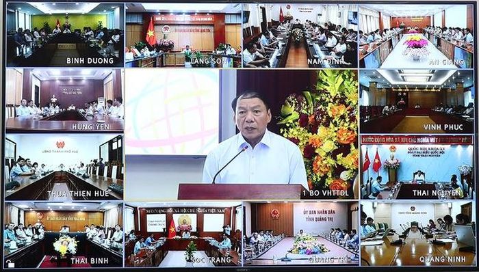 Hội thảo được trực tiếp từ điểm cầu Bộ VHTTDL đến các địa phương trên cả nước