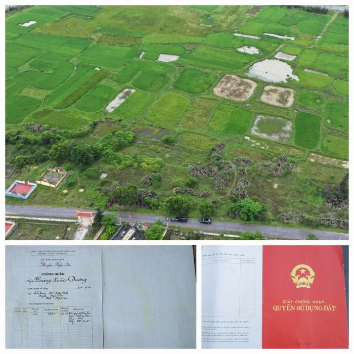 Một giấy chứng nhận quyền sử dụng đất UBND huyện Nghi Lộc cấp năm 2003. Ảnh: Võ Hải