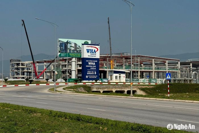 Khu công nghiệp WHA Nghệ An 2 đang được đầu tư xây dựng tại xã Nghi Hưng và Nghi Đồng (Nghi Lộc). Ảnh: tư liệu Nguyễn Hải