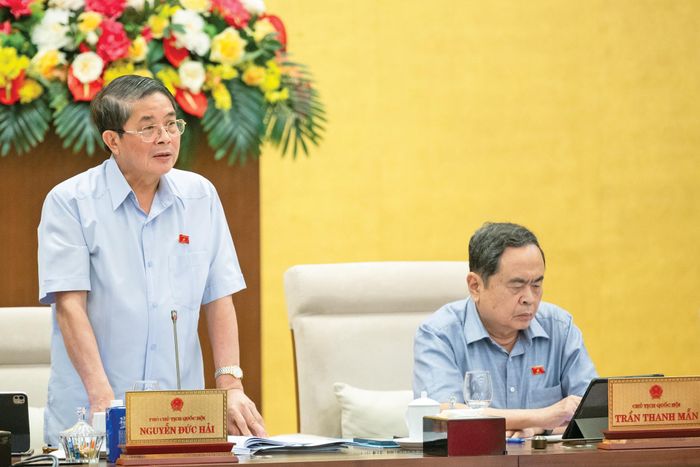 Phó Chủ tịch Quốc hội Nguyễn Đức Hải phát biểu tại phiên họp. Ảnh: Phạm Thắng