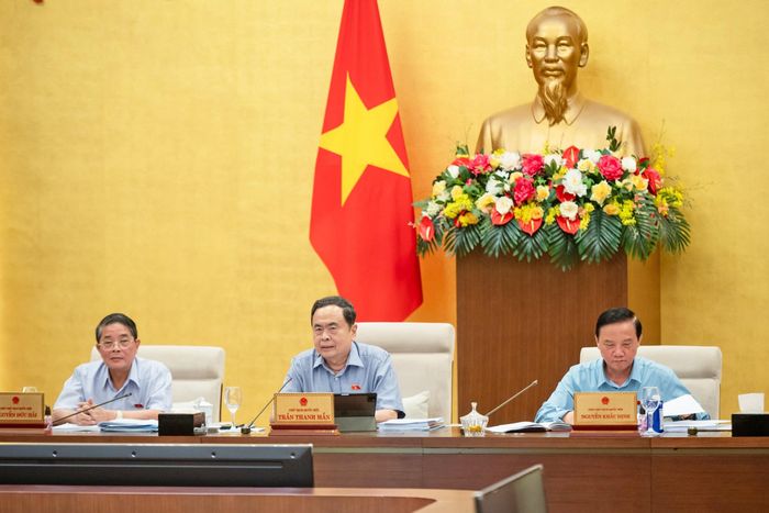 Chủ tịch Quốc hội Trần Thanh Mẫn phát biểu tại phiên họp. Ảnh: Phạm Thắng