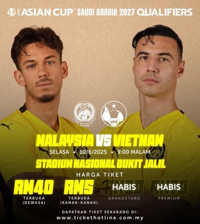 Vé xem trận đấu Malaysia - Việt Nam tại Bukit Jalil vẫn còn rất nhiều