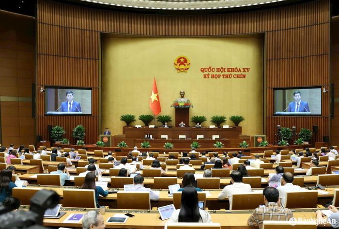 Quang cảnh Kỳ họp thứ 9, Quốc hội khóa XV sáng 11/6. Ảnh: Nam An