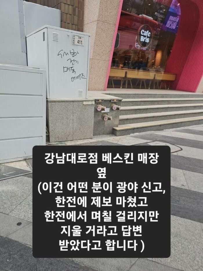 Một số bức vẽ độc hại được tìm thấy khắp Gangnam (Seoul), nhắm vào ca sĩ BoA.