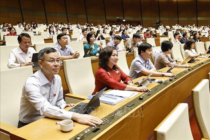 Đại biểu ấn nút thông qua các nghị quyết và luật. Ảnh: Doãn Tấn/TTXVN