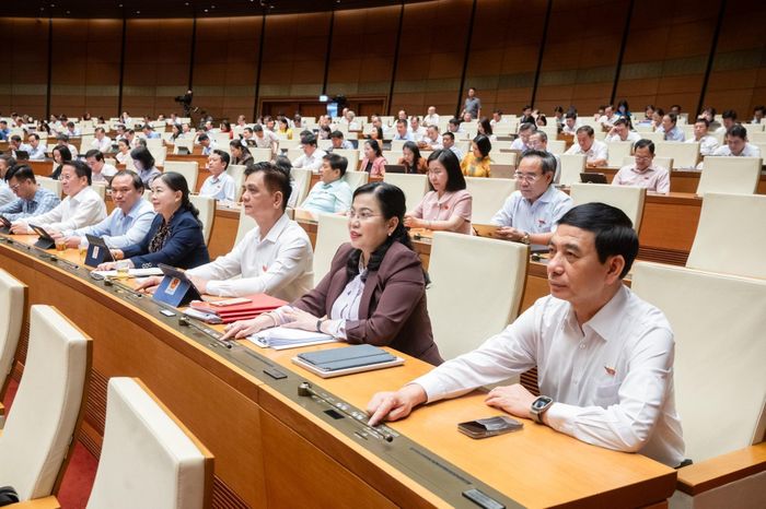 Các đại biểu Quốc hội biểu quyết thông qua Luật Nhà giáo sáng 16-6. Ảnh: Quochoi.vn