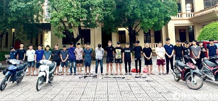 Nhóm đối tượng gây rối trật tự công cộng trên địa bàn huyện Yên Thành ngày 20/5/2025. Ảnh tư liệu: Quỳnh Trang