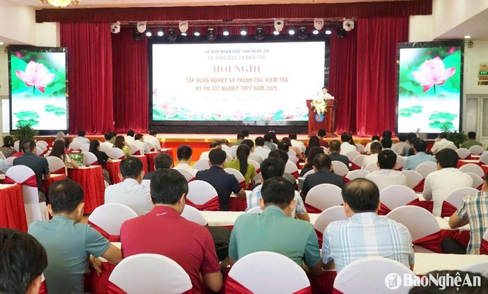 Hội nghị tập huấn nghiệp vụ thanh tra, kiểm tra Kỳ thi tốt nghiệp THPT năm 2025. Ảnh: Mỹ Hà