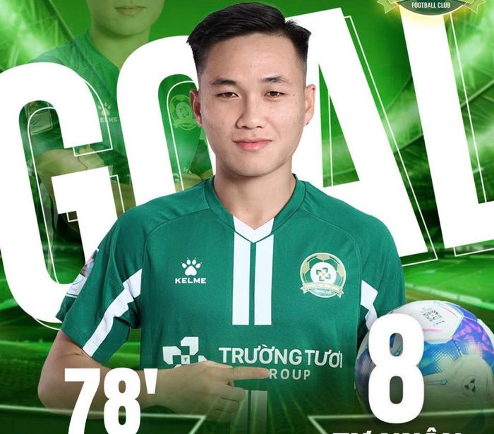 Tự Nhân là Vua phá lưới giải hạng Nhất Quốc gia 2024/25 với 9 bàn thắng. Ảnh: BPFC
