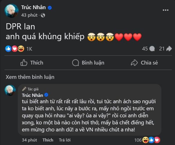  Trúc Nhân cũng "phát cuồng" vì "hoàng tử" DPR IAN.