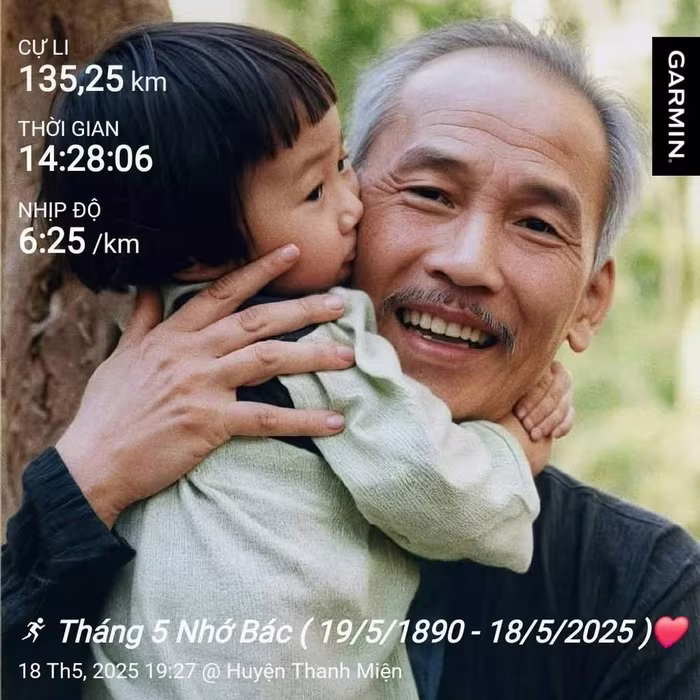 Một tracklog ý nghĩa kỷ niệm sinh nhật Bác. Ảnh FBNV