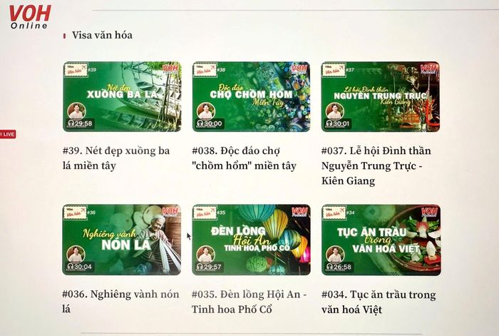 Podcast về văn hóa của VOH thu hút đông đảo công chúng trẻ.