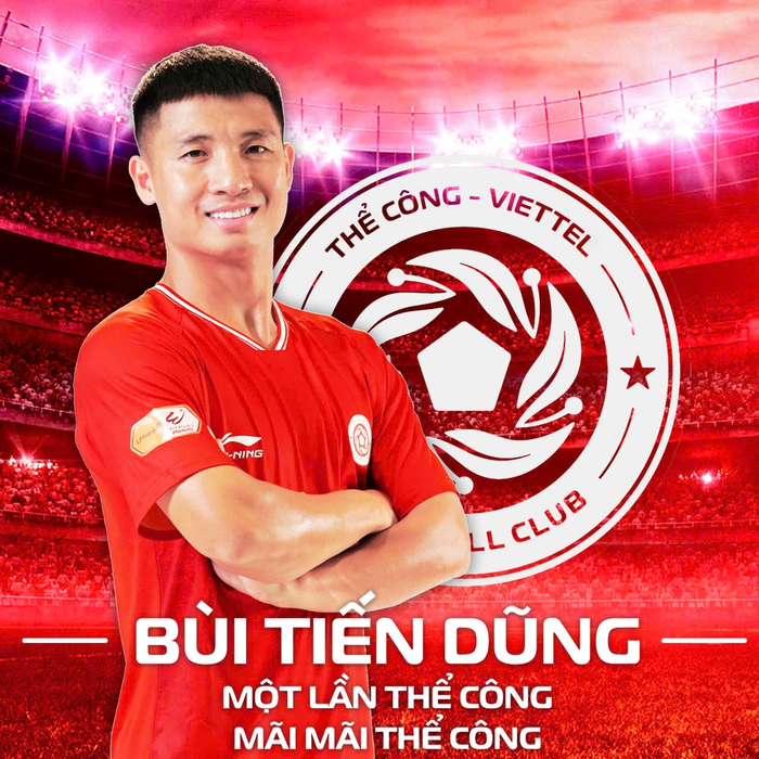 Trung vệ Bùi Tiến Dũng ký hợp đồng mới với Thể Công Viettel. Ảnh: CLB Thể Công Viettel