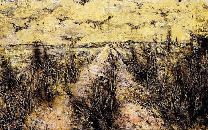 Những con quạ trong bức “The Crows” của Anselm Kiefer, vẽ năm 2019
