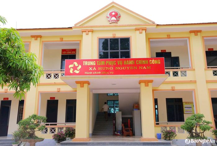 Trung tâm Phục vụ hành chính công xã Hưng Nguyên Nam đặt tại trụ sở UBND xã Thông Tân (cũ), xóm Hồng Lĩnh, xã Hưng Nguyên Nam, tỉnh Nghệ An sẵn sàng đi vào hoạt động. Ảnh: Đậu Kiều Hoa