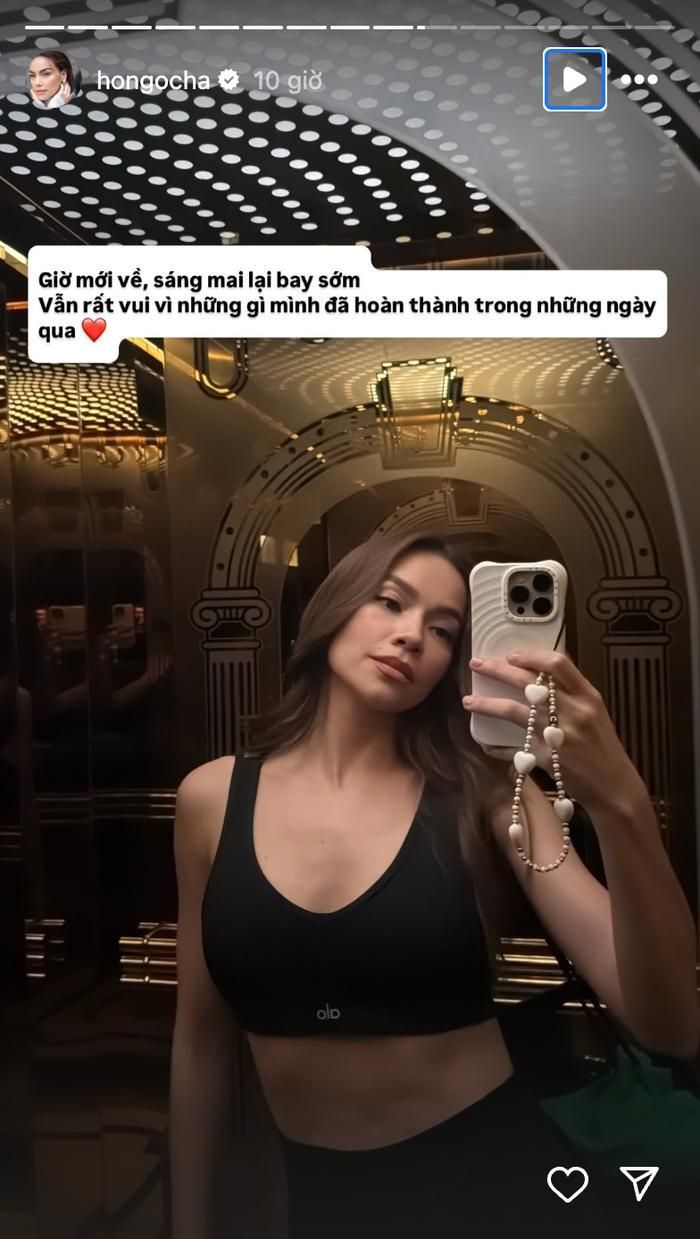 Hồ Ngọc Hà thể hiện nguồn năng lượng tích cực khi thông báo đã hoàn thành hết lịch trình công việc trong những ngày gần đây. Ảnh: IGNV
