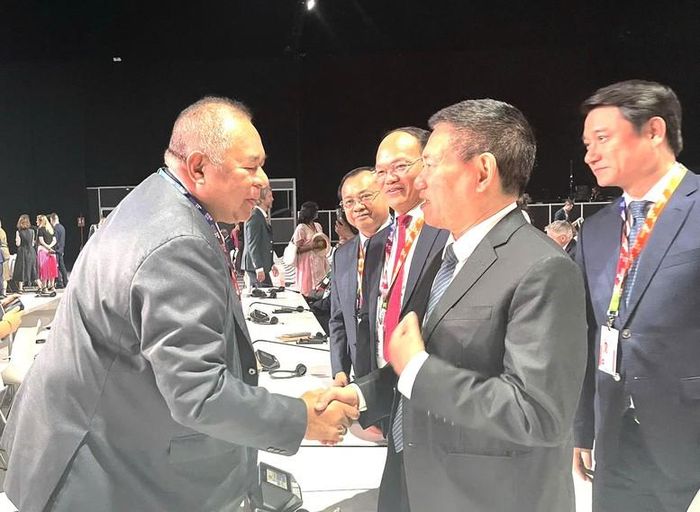 Phó Thủ tướng Hồ Đức Phớc gặp Bộ trưởng Ngoại giao và Hợp tác của Timor-Leste Bendito dos Santos Freitas.