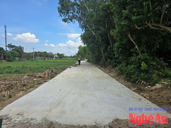 Điểm đầu của con đường nối với khu tái định cư Nghi Đức. Ảnh: Tiến Hùng