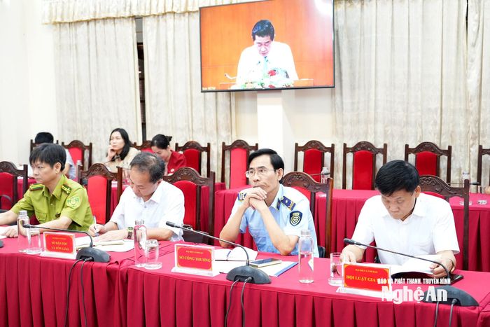 Các đại biểu dự hội nghị tại điểm cầu tỉnh Nghệ An. Ảnh: Tiến Đông