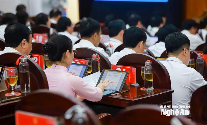 Các đại biểu thông qua Nghị quyết. Ảnh: Thành Duy