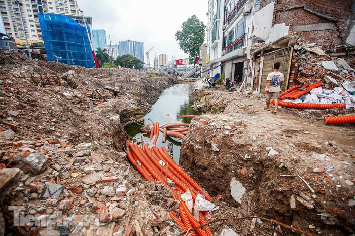 Mặt bằng giải phóng tại ngã tư Đê La Thành - Giảng Võ.
