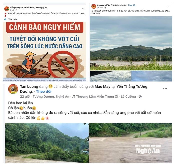 Chính quyền, lực lượng chức năng tuyên truyền dày đặc trên các phương tiện thông tin đại chúng về việc nghiêm cấm ra sông, suối vớt củi, xúc cá khi nước lũ đang dâng cao. Ảnh: T.P