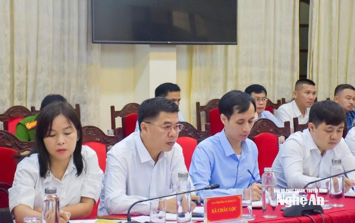 Cán bộ xã Châu Lộc tham dự hội nghị. Ảnh: Thanh Lê