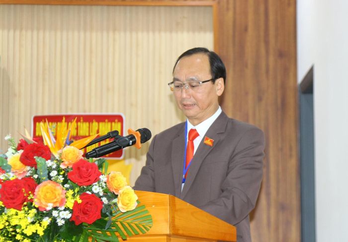Bí thư Đảng ủy xã Bảo Lâm 4 Bùi Xuân Quý phát biểu tại Đại hội