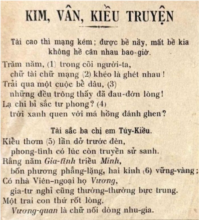 Bản Kim Vân Kiều của Trương Vĩnh Ký in năm 1911