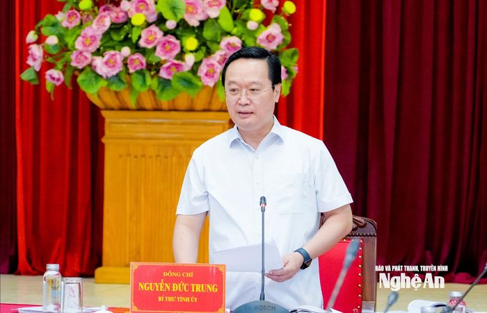 Đồng chí Nguyễn Đức Trung - Bí thư Tỉnh ủy kết luận hội nghị. Ảnh: Phạm Bằng