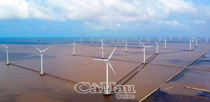Dự án điện gió đầu tiên được triển khai trên biển Cà Mau, tại xã Hiệp Thành.
