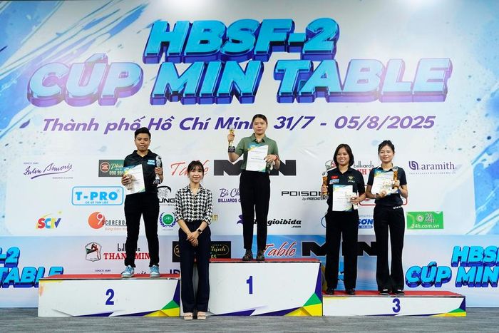 Nguyễn Thị Thu Hiền vô địch nội dung carom 3 băng nữ. Ảnh: LP
