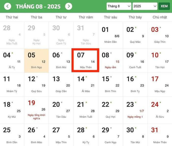 Ngày Lập thu năm 2025 nhằm vào thứ Năm ngày 7/8 Dương lịch.