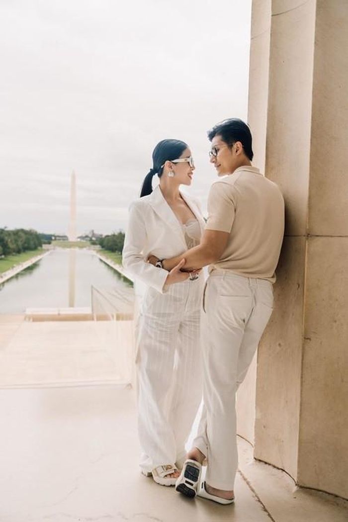 Lệ Quyên và Lâm Bảo Châu có nhiều khoảnh khắc ngọt ngào bên nhau ở xứ cờ hoa. Ảnh: Instagram Lệ Quyên.